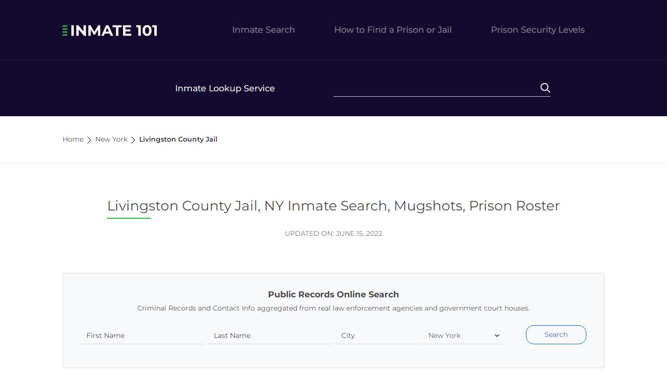 Livingston County Jail, NY Inmate Search, Mugshots, Prison ...