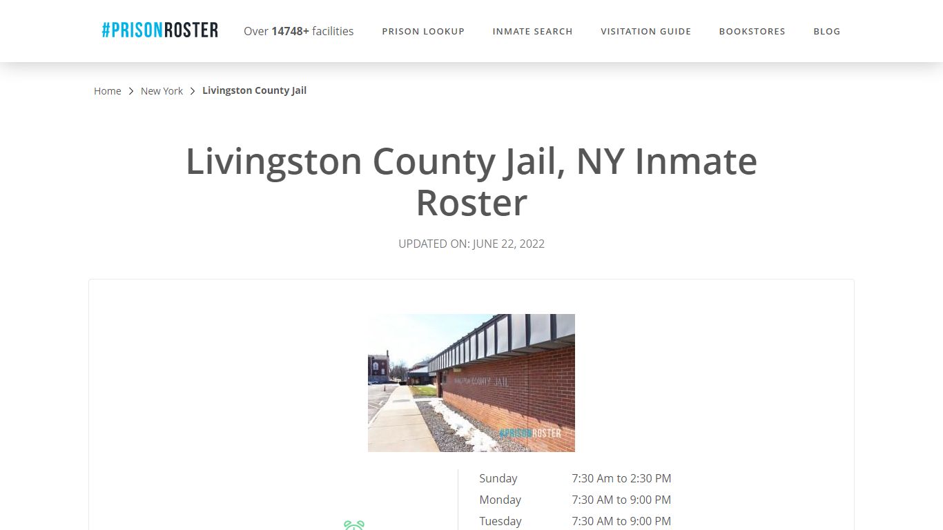 Livingston County Jail, NY Inmate Roster