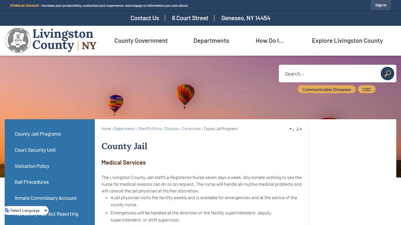 County Jail | Livingston County, NY - Official Website