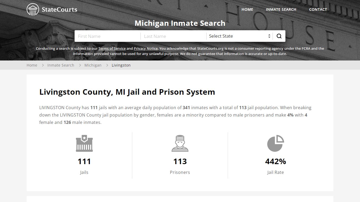 Livingston County, MI Inmate Search - StateCourts